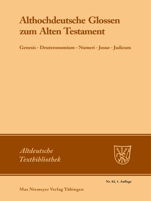 cover image of Althochdeutsche Glossen zum Alten Testament